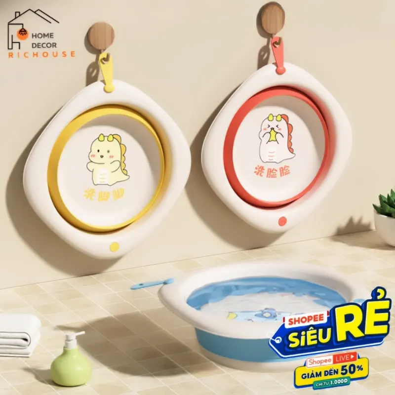 Chậu rửa mặt gấp gọn cho bé