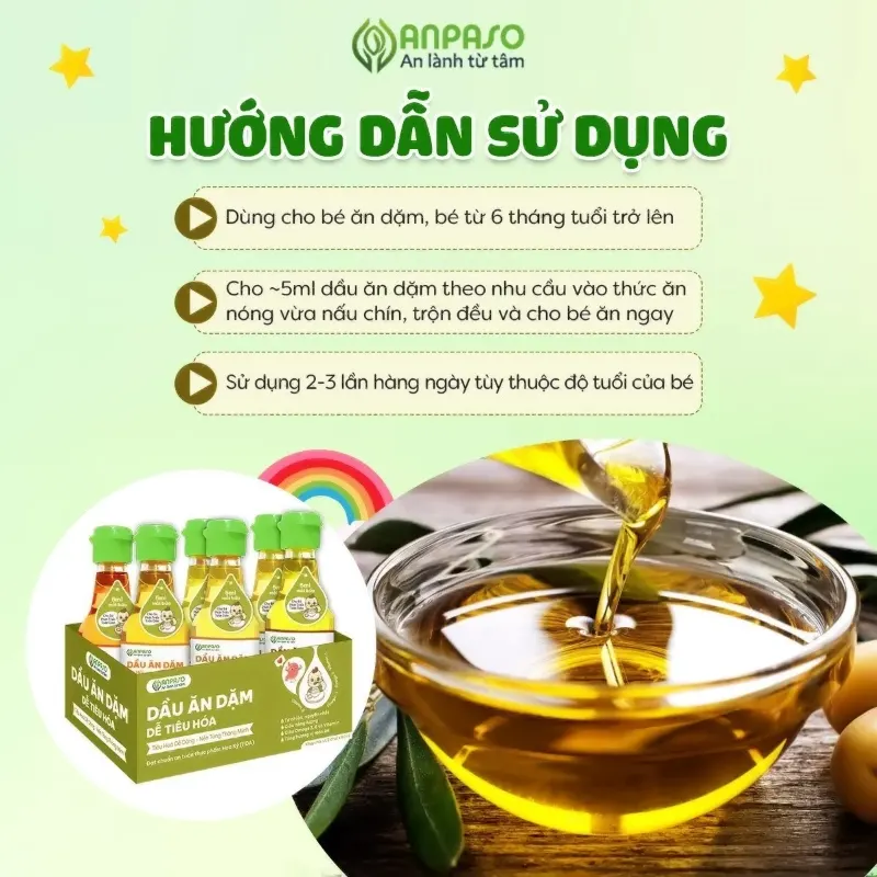 Dùng lượng dầu ăn cho bé vừa đủ