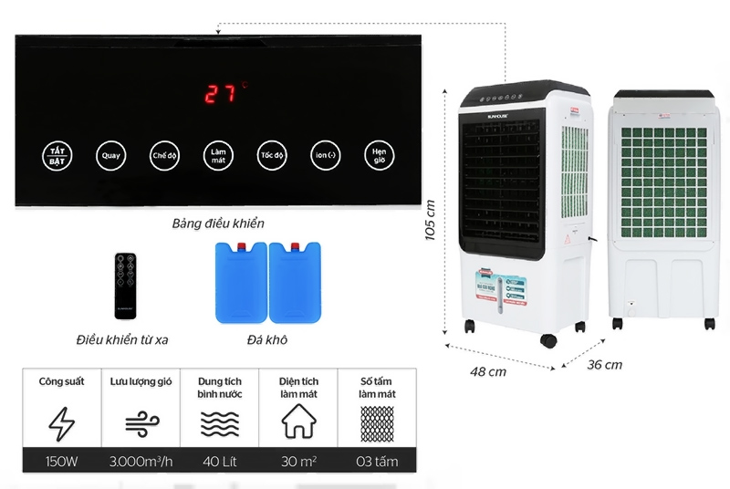 Quạt điều hòa Sunhouse SHD7727 hình 1