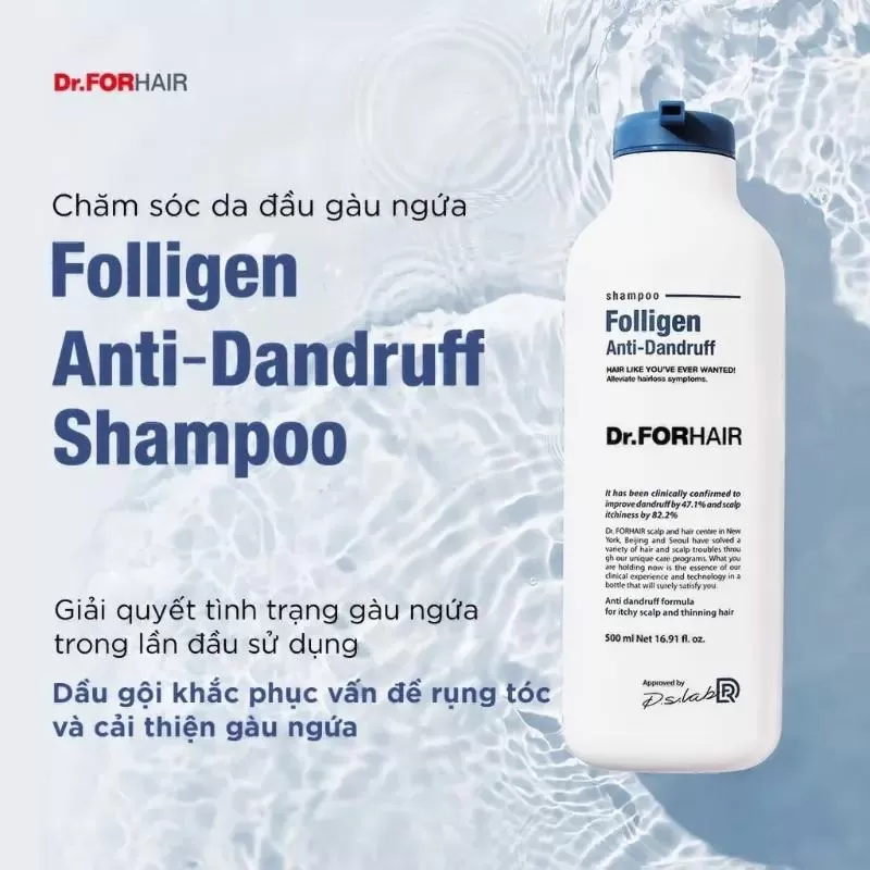 Dầu gội trị nấm Dr.Forhair Folligen Anti-Dandruff Shampoo cho da đầu