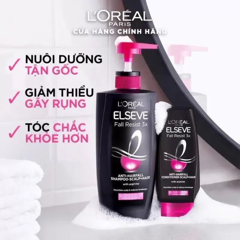 Dầu gội giảm rụng tóc L‘Oreal Elseve Fall Resist 3X