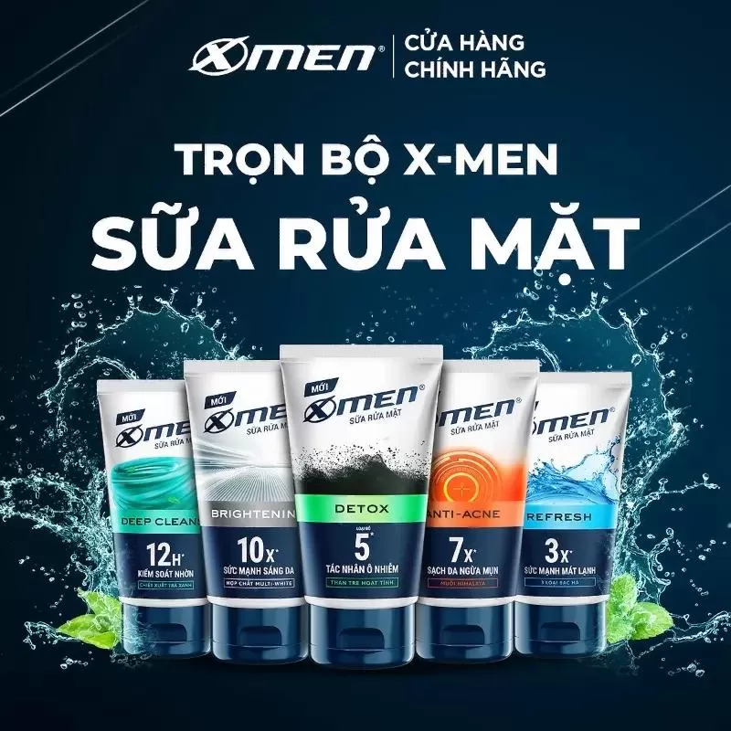 Sữa rửa mặt se khít lỗ chân lông nam giới X-Men Deep Cleanse