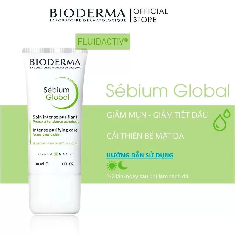 Kem dưỡng ẩm da dầu mụn Bioderma Sébium Global 30ml