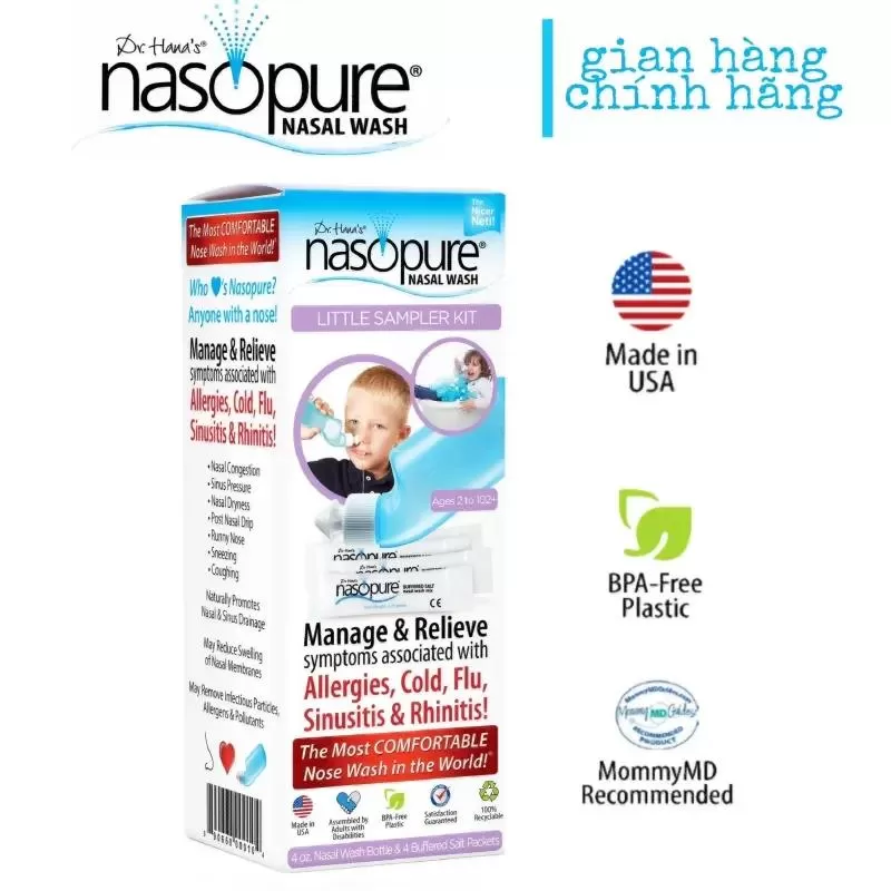 Bình rửa mũi cho trẻ Nasopure