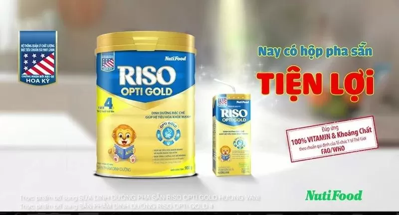 Sữa bột pha sẵn cho bé 1 tuổi Riso Opti Gold