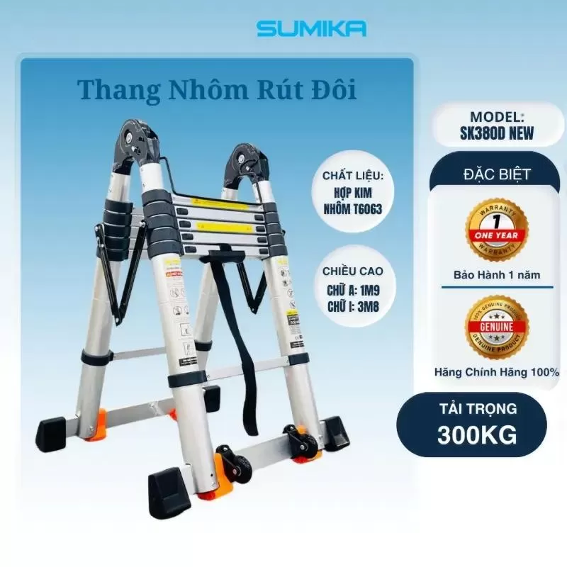 Thang nhôm rút chữ A Sumika SK380D