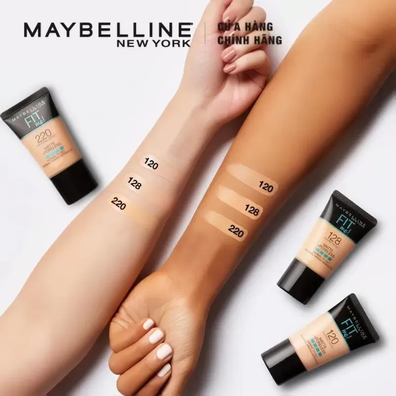 Kem nền chống nắng mịn nhẹ kiềm dầu Fit Me Maybelline New York Matte Poreless Foundation