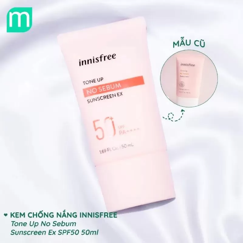 Kem chống nắng da dầu mụn giá học sinh Innisfree Tone Up No Sebum