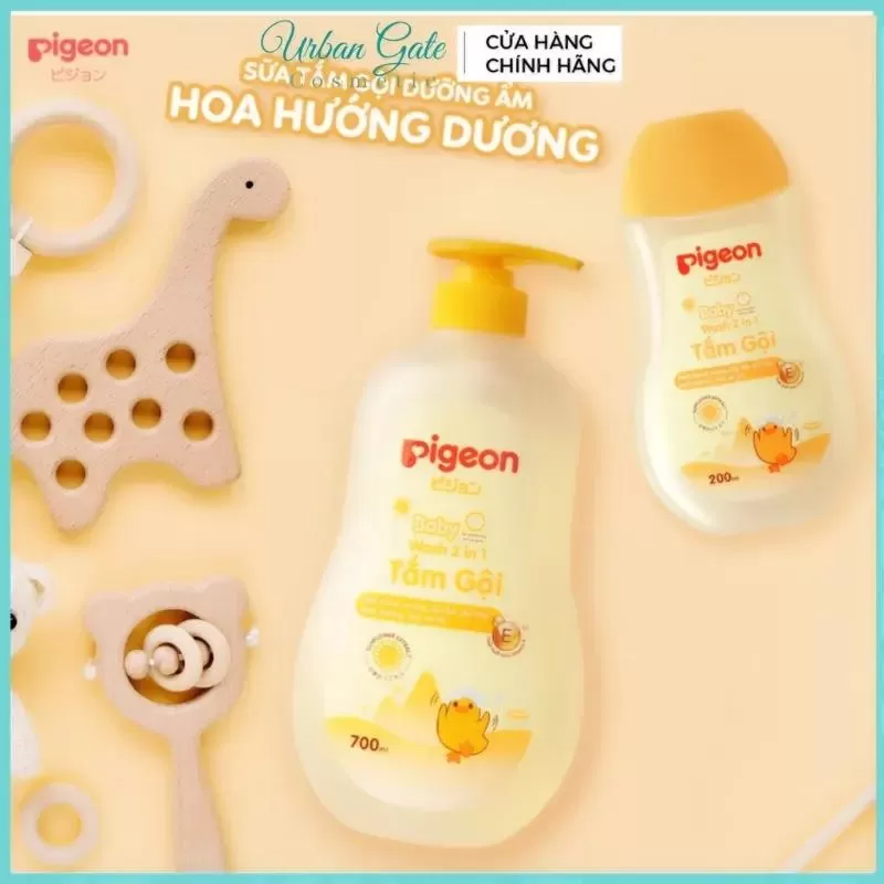 Sữa Tắm Gội cho trẻ sơ sinh Pigeon Hoa Hướng Dương 200ml/700ml