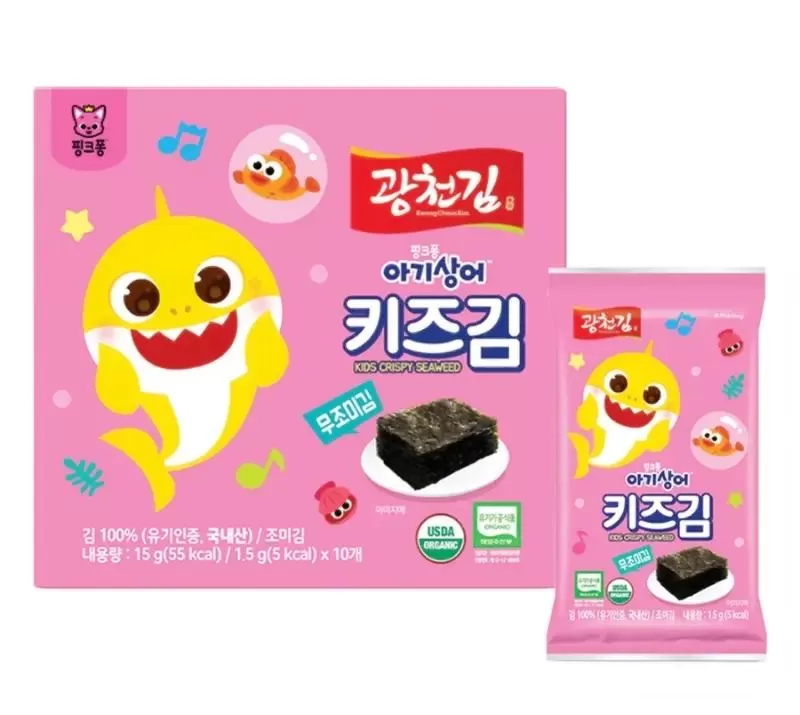 Rong biển ăn liền cho bé tách muối Pink Fong