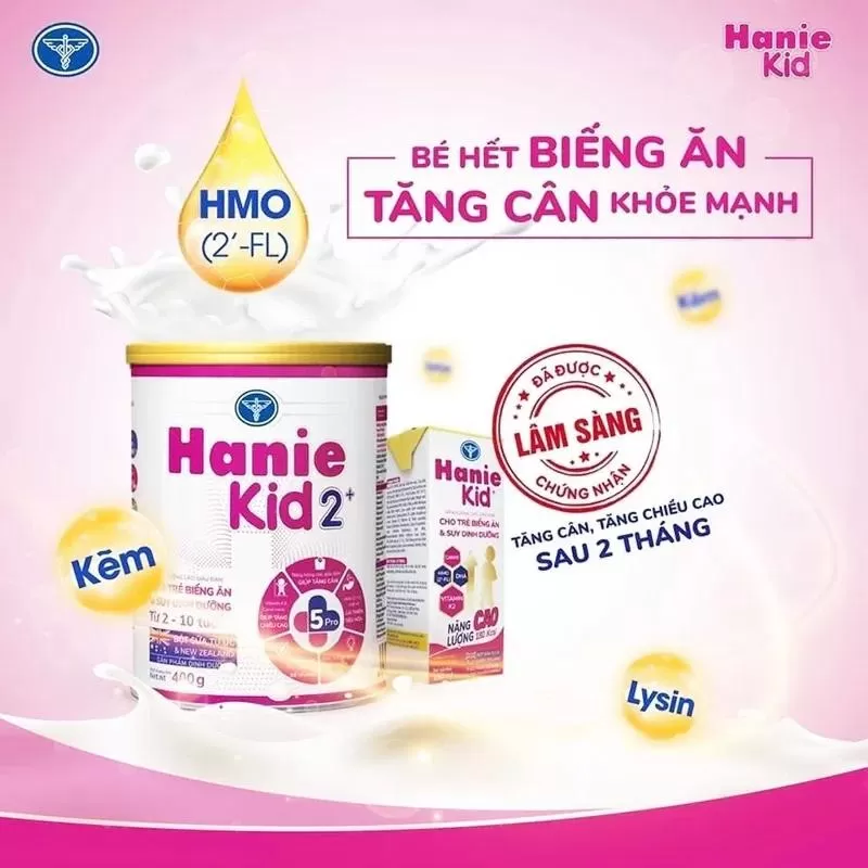 Sữa bột pha sẵn Nutricare Hanie Kid cho bé 1 tuổi