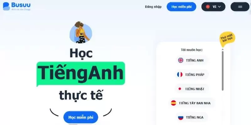 Phần mềm học tiếng Anh giao tiếp Busuu