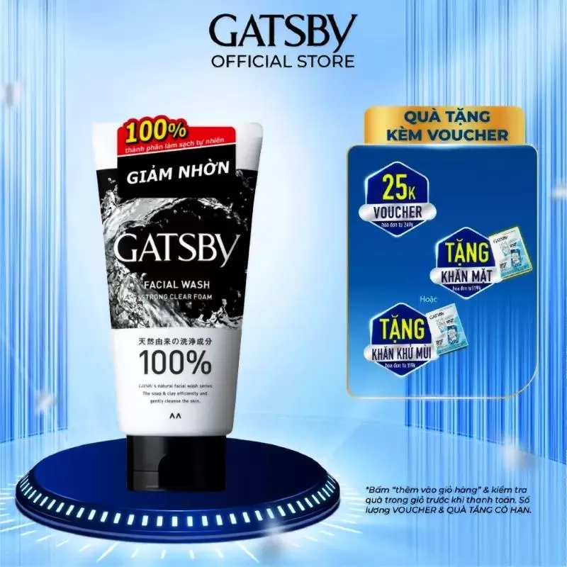 Sữa rửa mặt GATSBY Facial Wash Strong Clear Foam cho nam