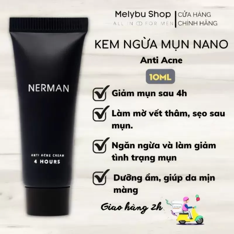 Kem ngừa mụn cho nam Nerman Nano Anti Acne 4h