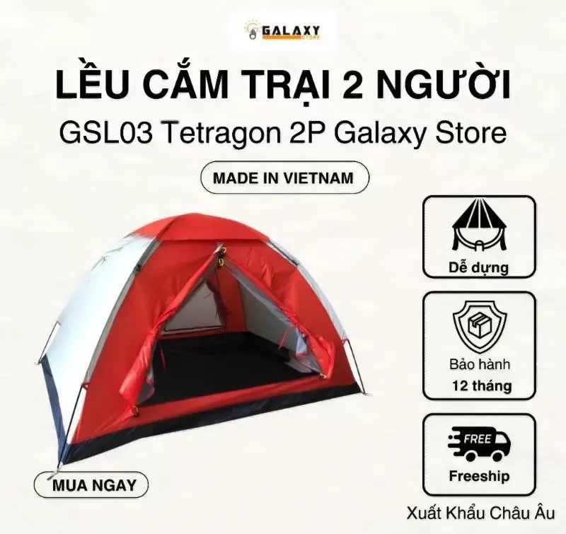 Lều cắm trại 2 người Galaxy Store GSL03 Tetragon 2P