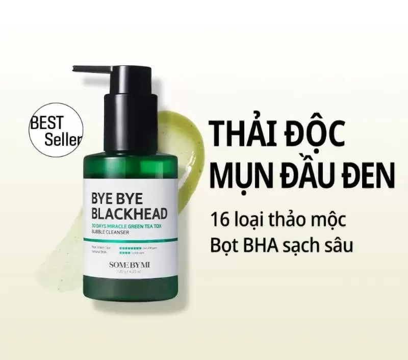 Sữa rửa mặt thải độc trà xanh Some By Mi Bye Bye Blackhead trị mụn đầu đen