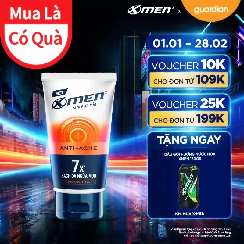 Sữa rửa mặt trị mụn cho nam X-Men Sạch nhờn ngừa mụn 100g