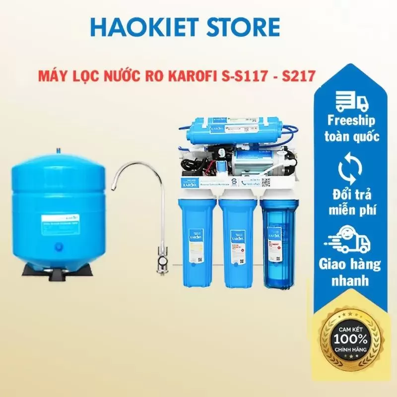 Máy lọc nước âm tủ bếp RO không vỏ Karofi S-s217 7 lõi