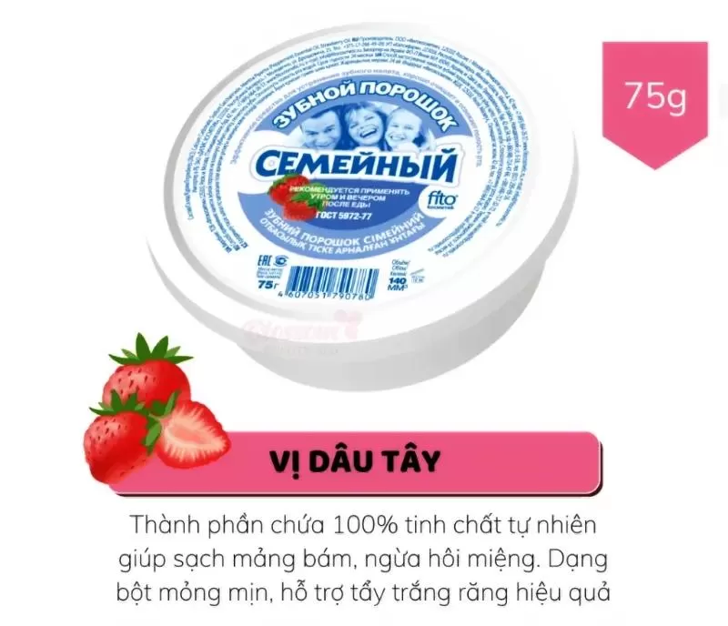 Thuốc tẩy trắng răng Fito Cosmetics của Nga 75gr