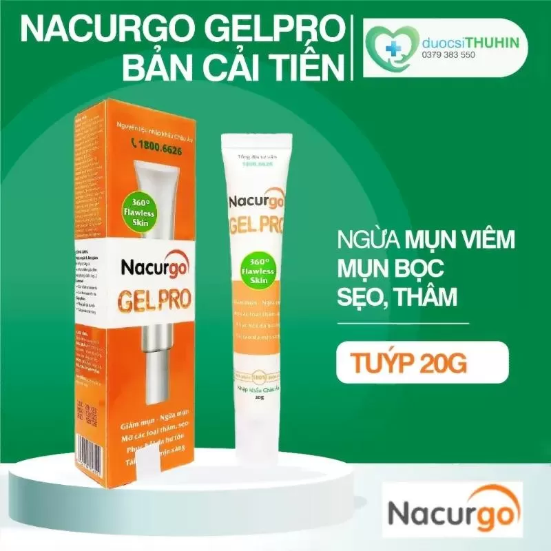 Kem trị sẹo lõm trên mặt Nacurgo Gel