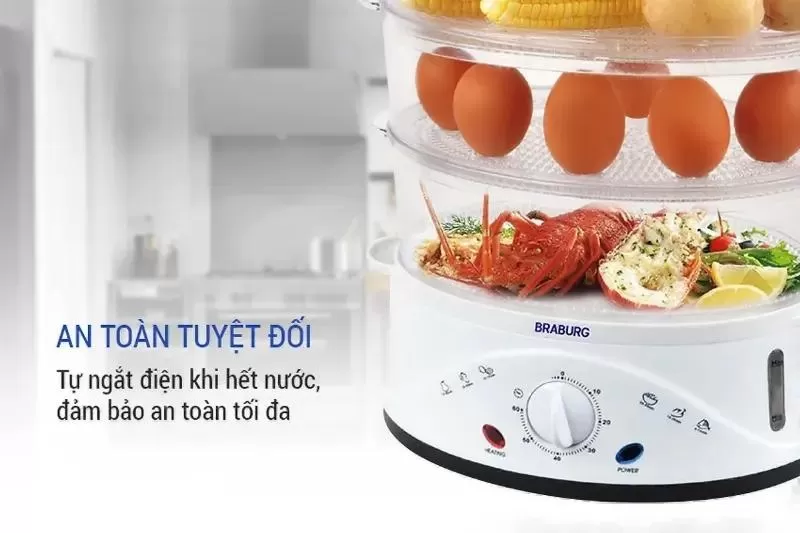 Nồi hấp bánh bao 3 tầng Braburg B3L