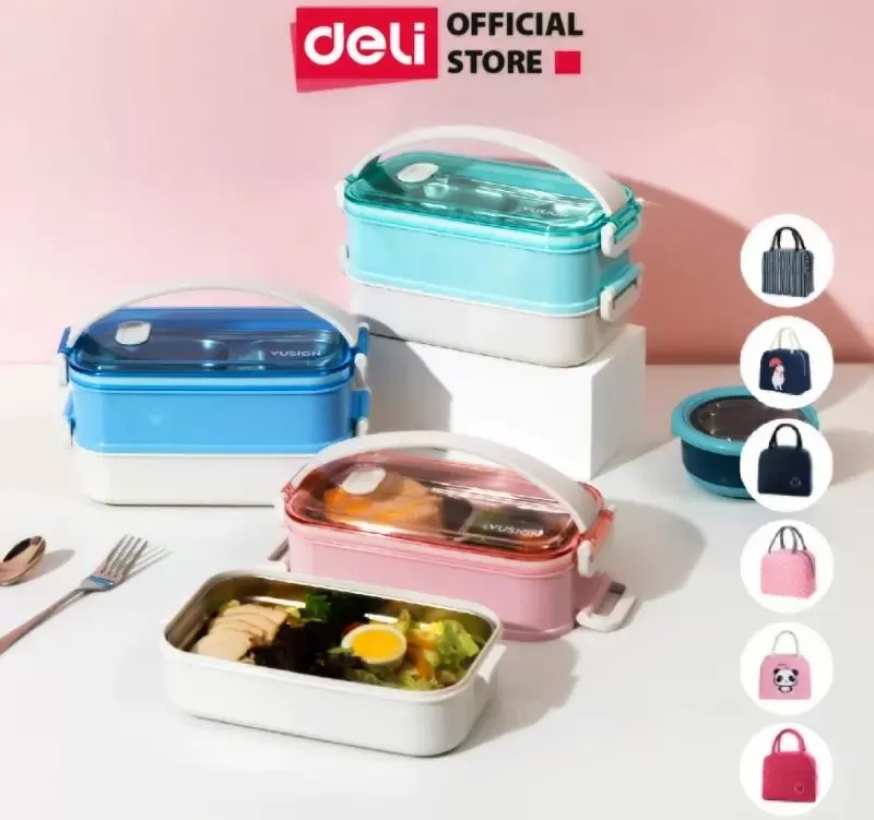 Hộp cơm giữ nhiệt Inox 304 Deli