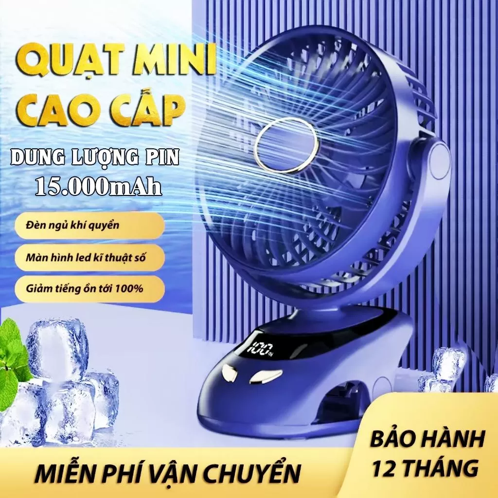 Quạt sạc tích điện kẹp bàn GF07