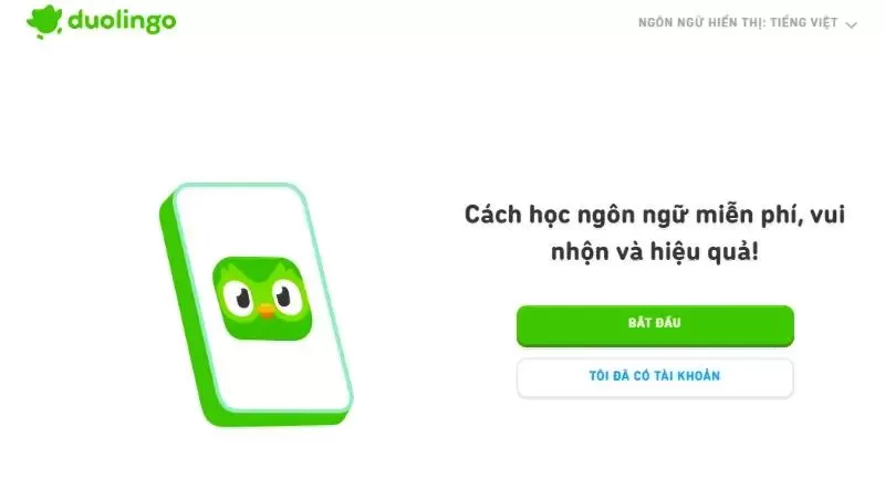 App học tiếng Anh giao tiếp Duolingo