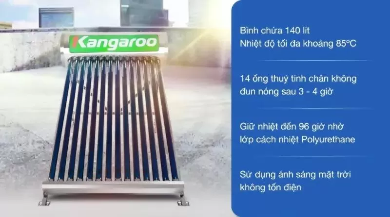 Máy nước nóng năng lượng mặt trời Kangaroo GD1414