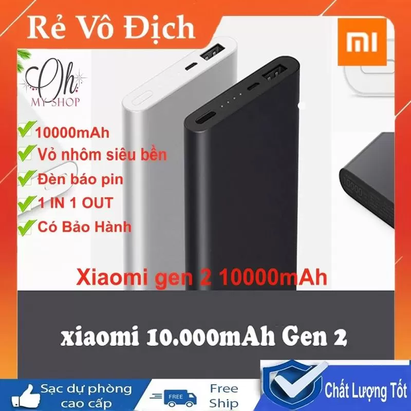 Sạc dự phòng Xiaomi Gen 2.0 10000mAh