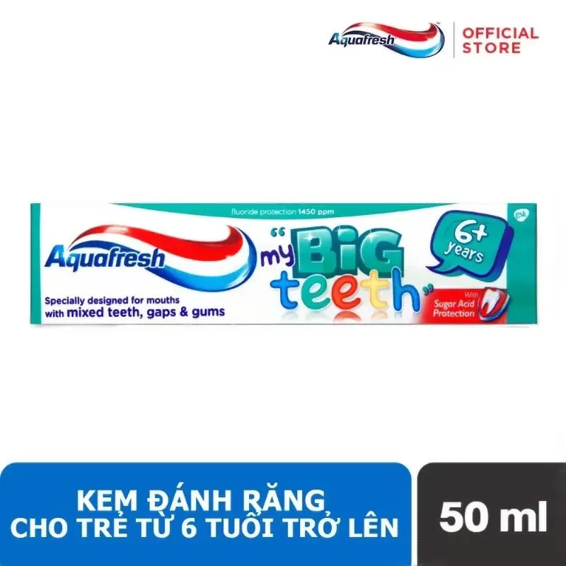 Kem đánh răng cho bé 3-5 tuổi và 6+ tuổi Aquafresh Big Teeth
