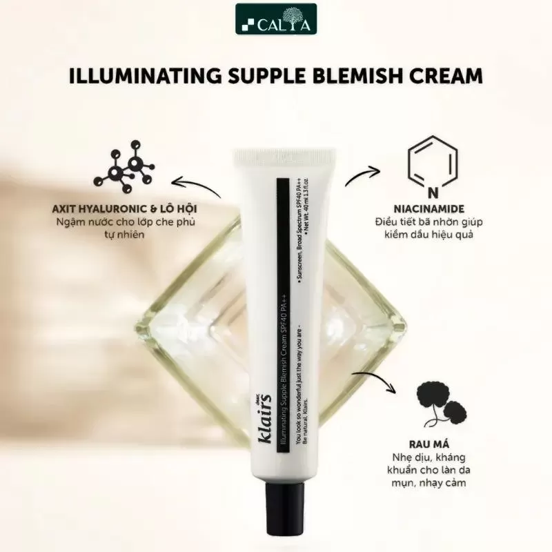 Kem nền cho da nhạy cảm Klairs Illuminating Supple Blemish