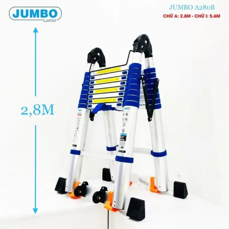 Thang nhôm rút chữ A JUMBO A280B
