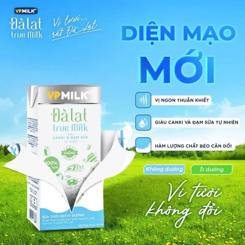 Sữa tươi Đà Lạt True Milk - VPMilk cho bé