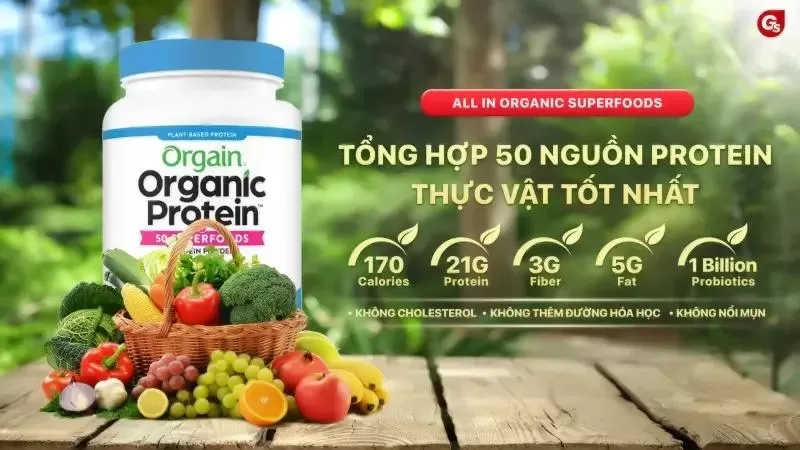 Sữa giúp tăng cơ thực vật Orgain Organic Protein & 50 Superfoods