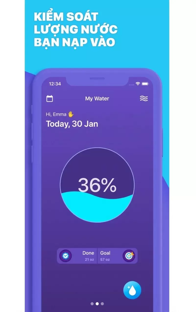 App nhắc nhở uống nước My Water