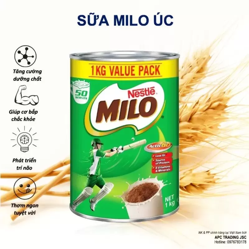 Sữa tăng cân Milo Úc cho bé 4 tuổi