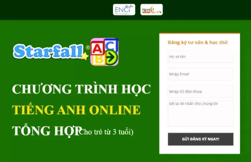 Web học tiếng Anh online Star Fall