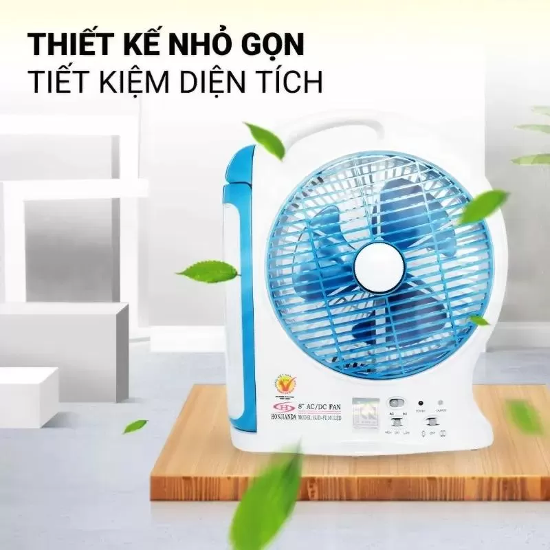 Quạt hộp sạc điện kết hợp đèn led Honjianda FHJD-L101