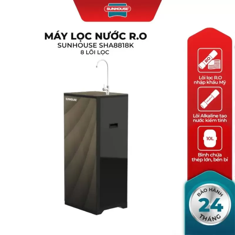 Máy lọc nước gia đình R.O 8 Lõi Sunhouse SHA8818K