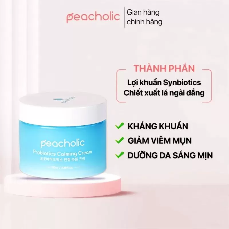 Kem dưỡng ẩm cho da dầu mụn PEACHOLIC Probiotics Calming Cream