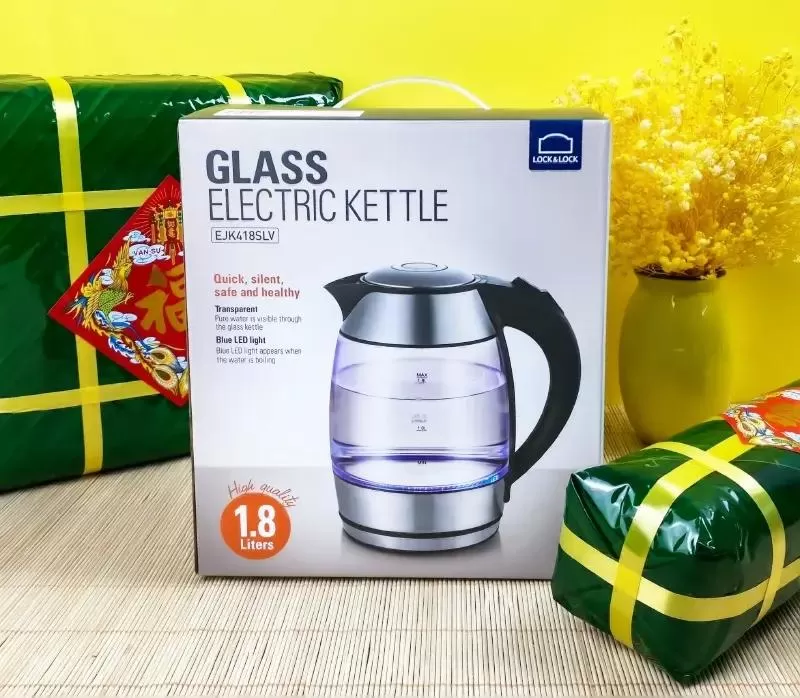 Ấm điện đun nước thủy tinh Lock&Lock EJK418SLV 1.8L 1850W