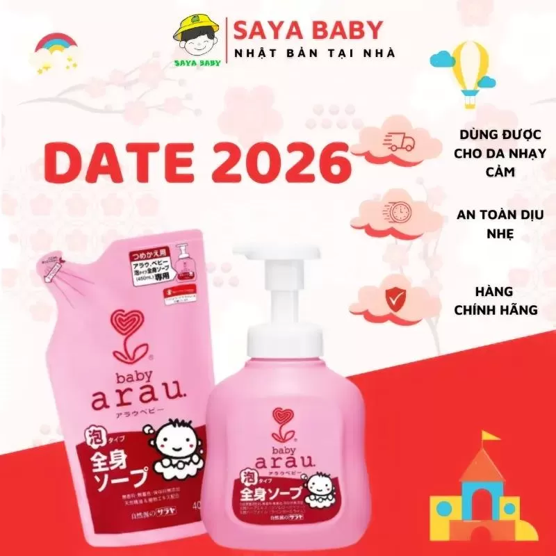 Sữa tắm trẻ em Arau Baby trị rôm sảy