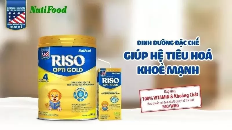 Sữa nội địa cho bé Riso Opti Gold 6-12 tháng của Nutifood