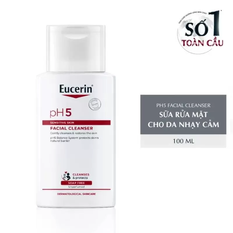 Sữa rửa mặt Eucerin Facial Cleanser pH5 Sensitive Skin