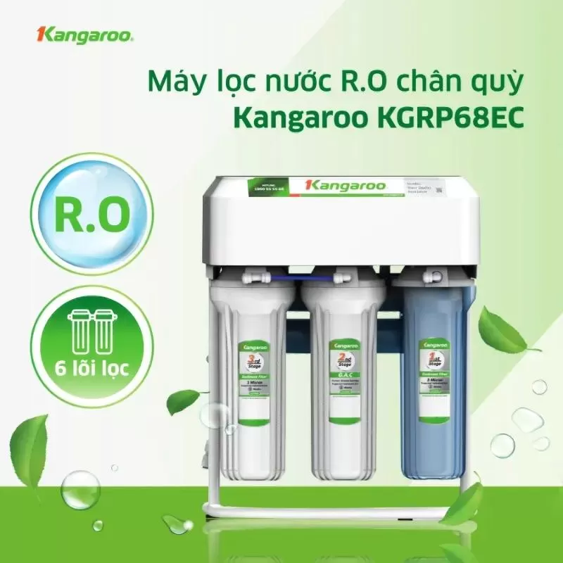 Máy lọc nước mini RO 6 lõi Kangaroo KGRP68EC không vỏ tủ