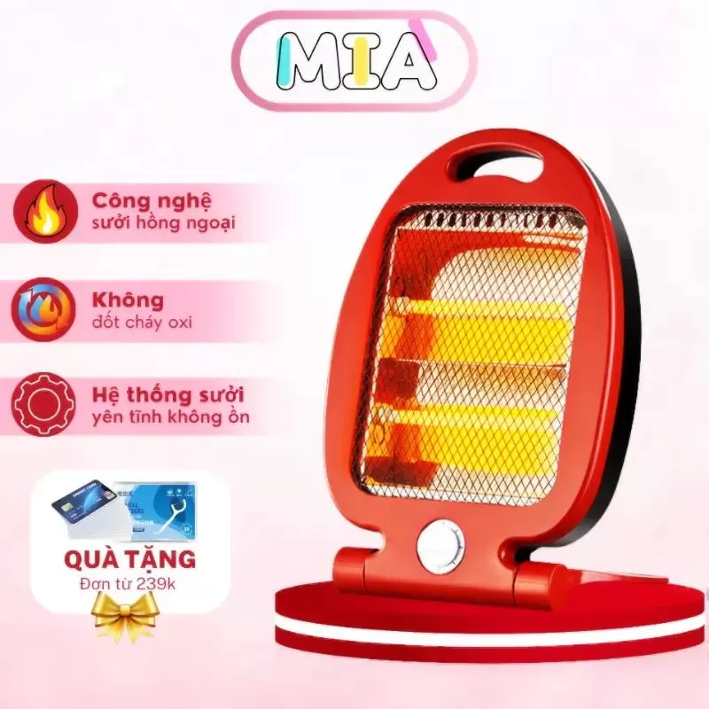 Quạt sưởi mùa đông, đèn sưởi 2 bóng Halogen Lion Japan