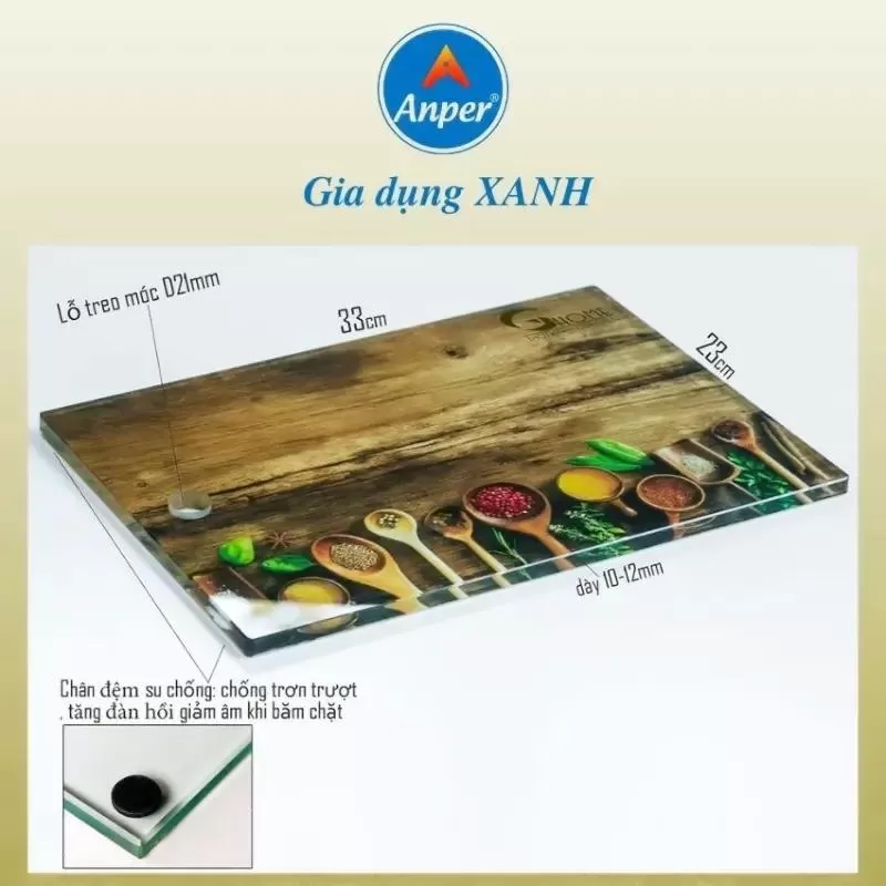 Thớt kính cường lực màu 3D ANPER 4 Trái cây