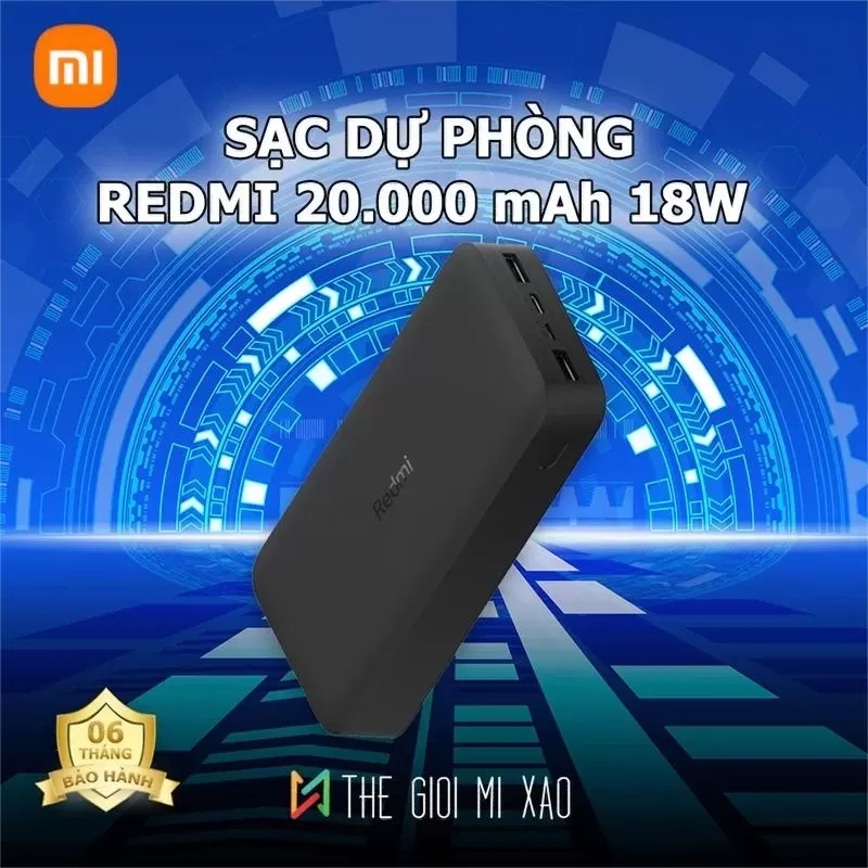 Pin sạc dự phòng Xiaomi Redmi Power Bank 20.000mAh