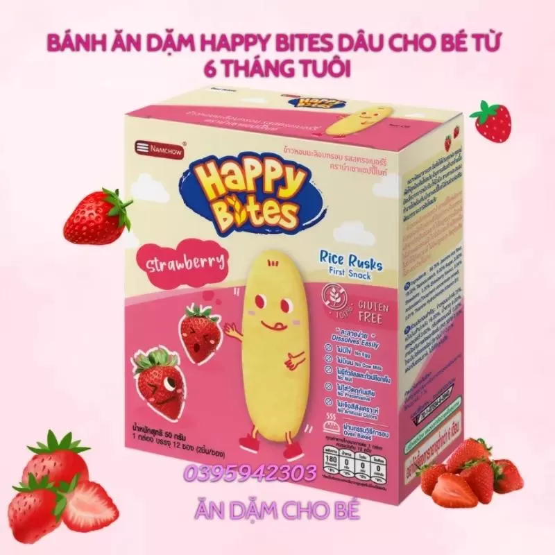 Bánh ăn dặm cho bé Happy Bites Thái Lan